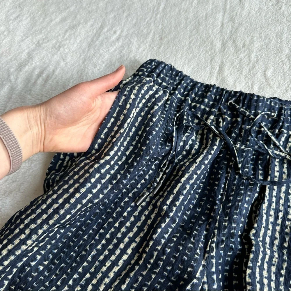 Derek Lam Silk Navy Blue Yellow Pants XS (2)